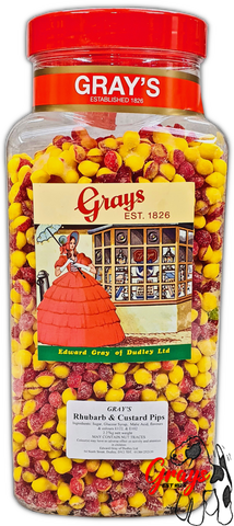 Grays Rhubarb And Custard Pips Large Jar