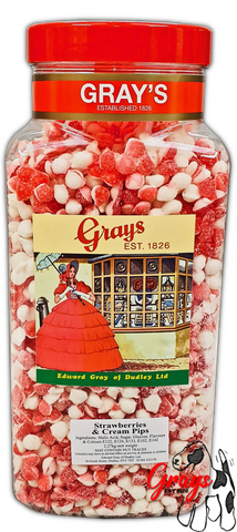 Grays Strawberries And Cream Pips Large Jar